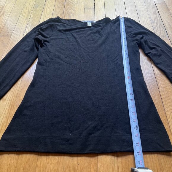 Diane Von Furstenberg Size L Black Wool Blend Long Sleeve Round Neck Sweater - Picture 7 of 13